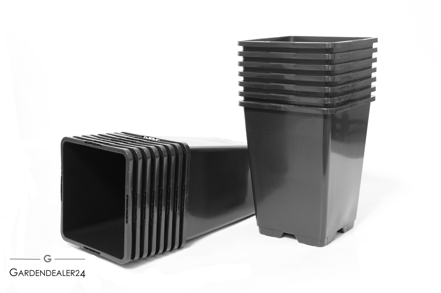 Pflanzentöpfe Anzuchttöpfe Blumentöpfe 1,25l eckig schwarz (Staffelpreise)