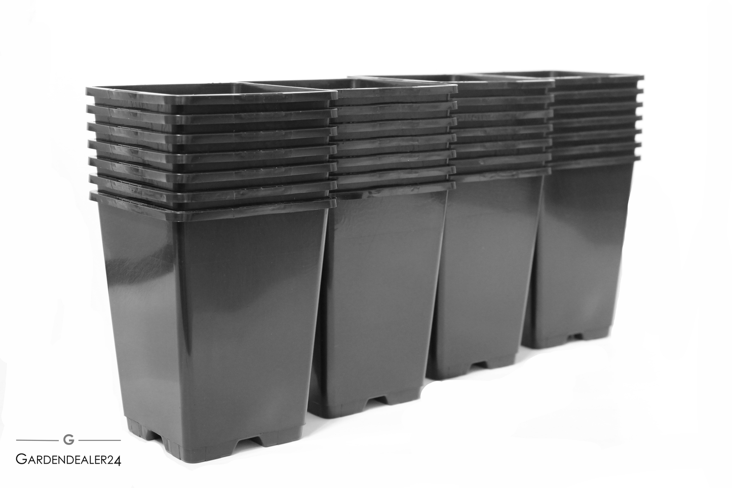 Pflanzentöpfe Anzuchttöpfe Blumentöpfe 1,25l eckig schwarz (Staffelpreise)