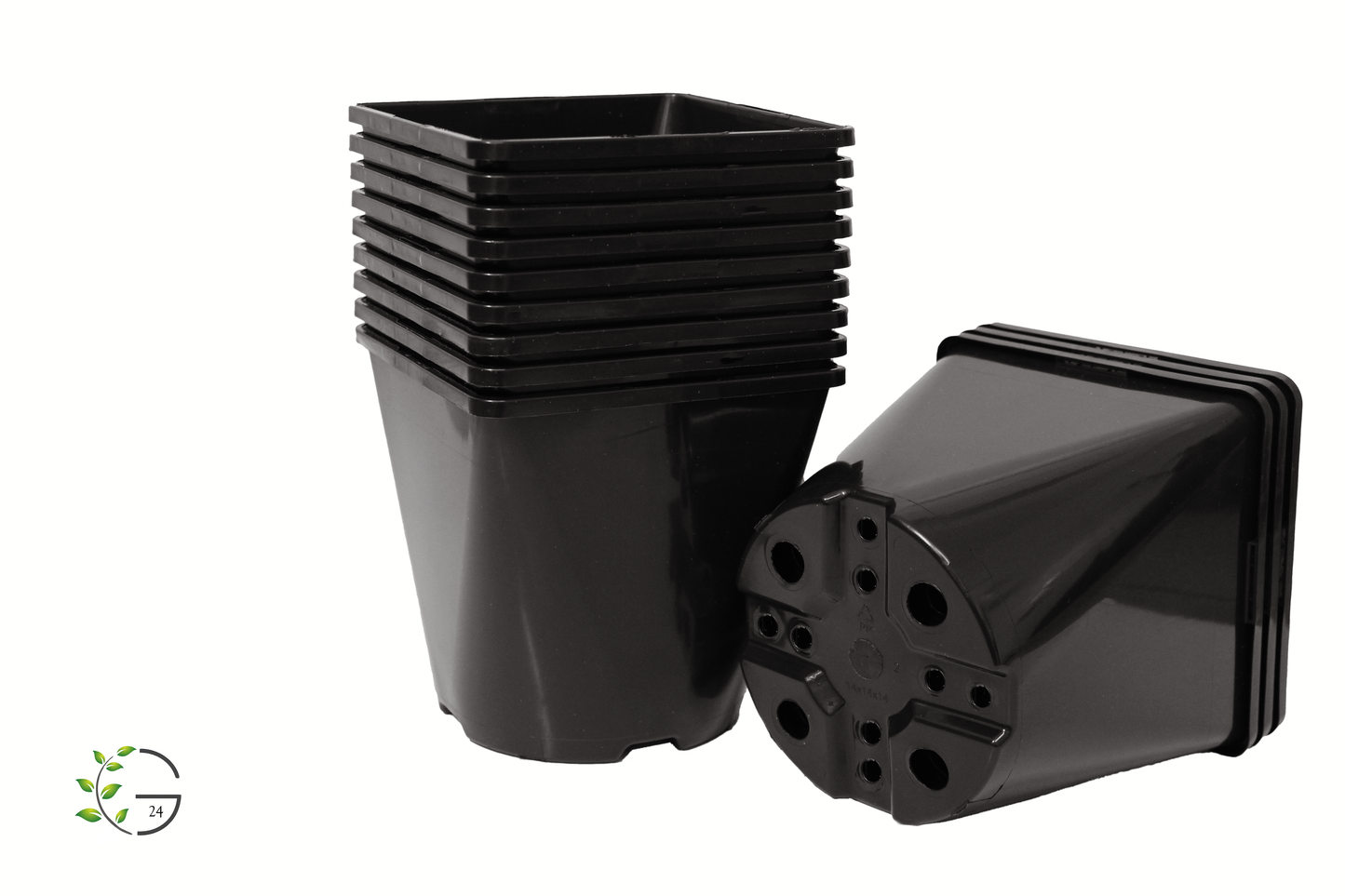 Pflanzentöpfe Anzuchttöpfe 2,0l eckig schwarz 14x14x14 cm (Staffelpreise)