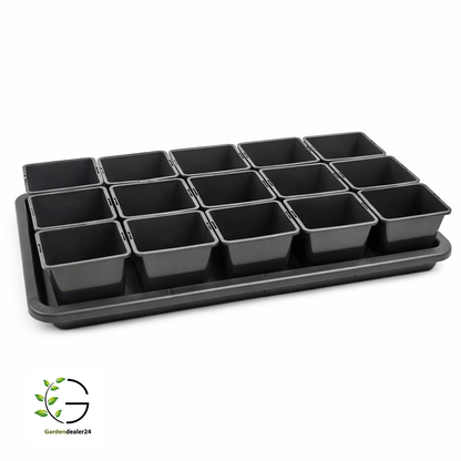 Anzucht-Set aus 15 Pflanztöpfen 1,25l inkl. Untersetzer