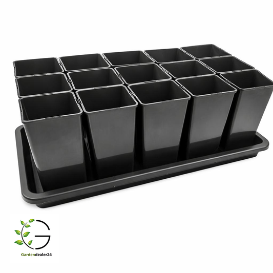 Anzucht-Set aus 15 Pflanztöpfen 1,7l inkl. Untersetzer