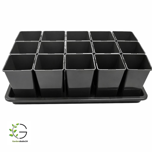 Anzucht-Set aus 15 Pflanztöpfen 2,0l inkl. Untersetzer