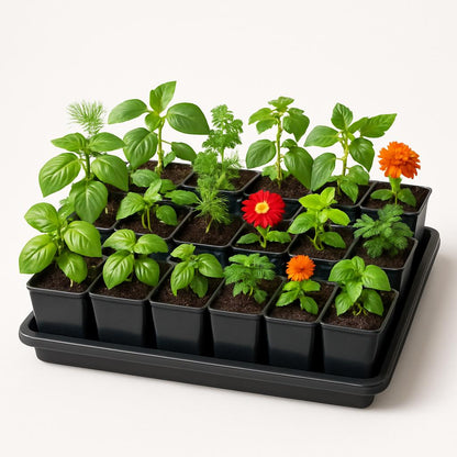 Anzucht-Set aus 24 Pflanztöpfen 0,8l inkl. Untersetzer