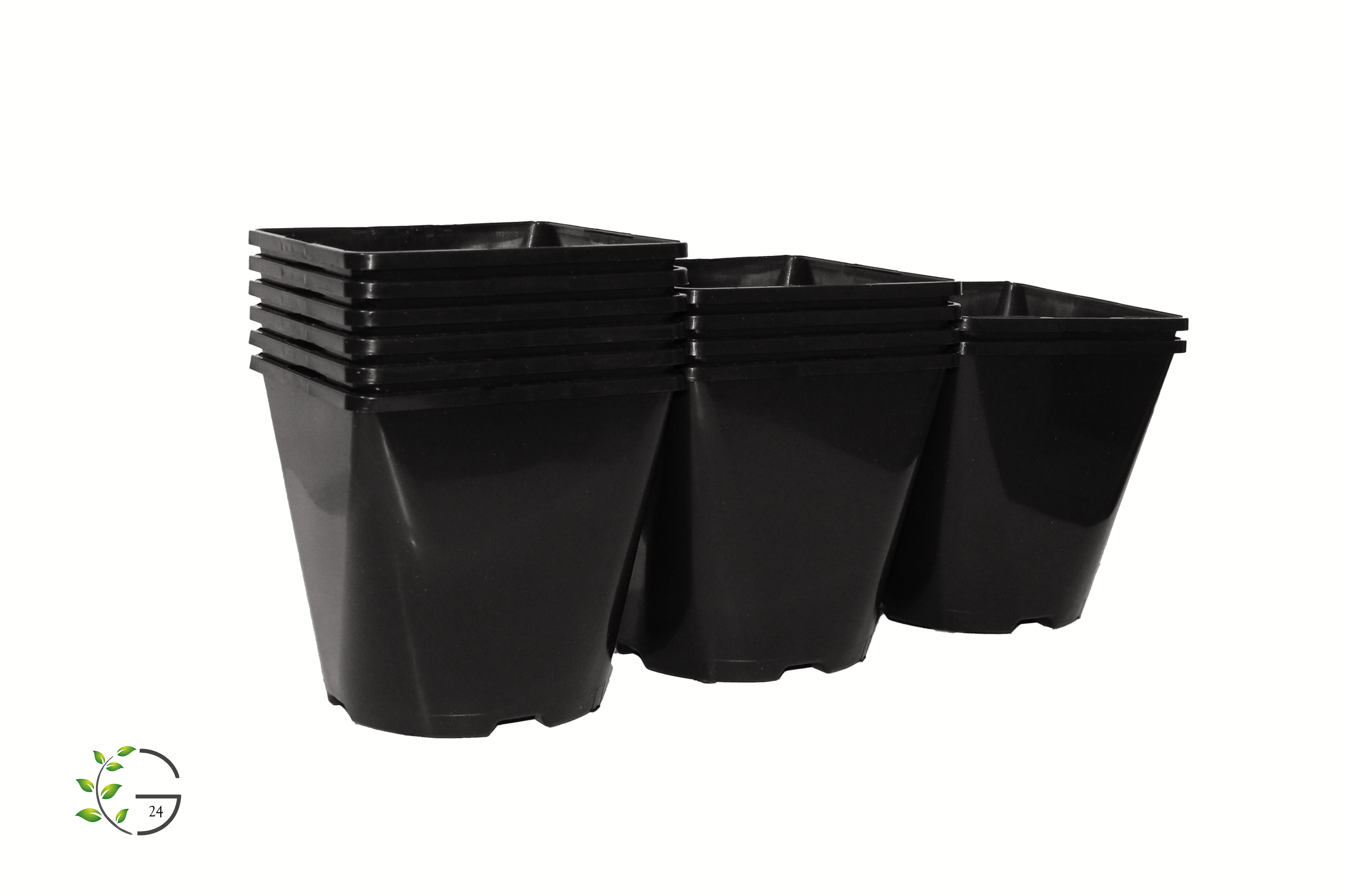 30 Stück Pflanzentöpfe Anzuchttöpfe Blumentöpfe 3l Eckig, Schwarz, Extra Tief